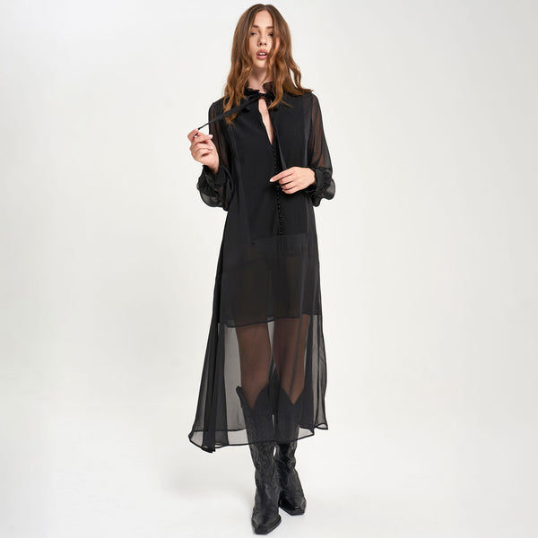 <span class="grassetto"> SKIRT </span> Chiffon Shirt Black